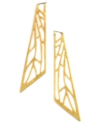 An eye for detail. The intricacies of these openwork hoop earrings make them an instant fave. Designed by RACHEL Rachel Roy; crafted in gold-plated mixed metal. Approximate drop: 4-1/4 inches. An eye for detail. The intricacies of these openwork hoop earrings make them an instant fave. Designed by RACHEL Rachel Roy; crafted in gold-plated mixed metal. Approximate drop: 4-1/4 inches.