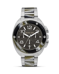 Show your sporty stripes with this acetate and stainless steel watch from MICHAEL Michael Kors. With an exotic look and sleek design, this piece is a must for the urbane adventurer. Show your sporty stripes with this acetate and stainless steel watch from MICHAEL Michael Kors. With an exotic look and sleek design, this piece is a must for the urbane adventurer.
