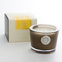 Aquiesse uses a proprietary soy wax blend and is made with organic soy bean oil and carefully selected lead-free wicks. The soy candle is stylishly encased in smoke-brown glass. Aquiesse uses a proprietary soy wax blend and is made with organic soy bean oil and carefully selected lead-free wicks. The soy candle is stylishly encased in smoke-brown glass.
