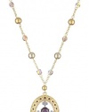 Carolee Plum Pudding Gold-Tone Purple Color Pendant Necklace