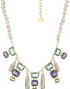 Carolee LUX Rock On Gold-Tone Multi Color Stone Drop Necklace