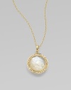 From the Rock Candy® Collection. Dazzling diamond surround a luminous, faceted mother-of-pearl stone set in radiant 18k gold on a link chain. Mother-of-pearlDiamonds, .1 tcw18k goldLength about 16 to 18 adjustableSize, about ½Lobster clasp closureImported