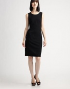 The contrast of the sleek and understated front to the open and belted back makes this dress perfect for all occasions.Jewel necklineSleevelessSide zipper pocketsBack keyhole with button closureGathers at back panelFully linedAbout 22 from natural waistWoolDry cleanImportedModel shown is 5'9 (175cm) wearing US size 4. 