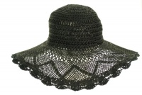 Aqua Woven Floppy Hat Black Aqua Woven Floppy Hat Black