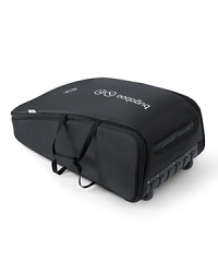 The Bugaboo transport bag is durable, functional and user-friendly. It provides additional protection for strollers during transport and has a padded handle and wheels for easy rolling, padded shoulder straps for carrying, and separate bags for front and rear wheels. The Bugaboo transport bag is durable, functional and user-friendly. It provides additional protection for strollers during transport and has a padded handle and wheels for easy rolling, padded shoulder straps for carrying, and separate bags for front and rear wheels.