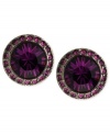Purple pops in these earrings from Givenchy. Crafted from hematite-tone mixed metal, the earrings feature purple glass stones to stunning effect. Approximate drop: 1-1/2 inches.