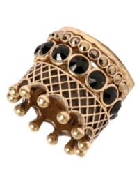 Grand royal. This ring from Lucky Brand, designed to look like a crown, is crafted from gold- and silver-tone mixed metal with glass accents to make you feel like the queen of the castle. Size 7. Grand royal. This ring from Lucky Brand, designed to look like a crown, is crafted from gold- and silver-tone mixed metal with glass accents to make you feel like the queen of the castle. Size 7.