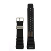 Watch Band Fits Aqualand Black PU Strap Depth Gauge Stainless Buckle 24 millimeter