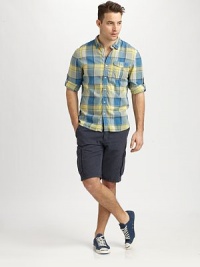 A tailored style in bright plaid for everyday wear, complete with a front flap pocket. Shirt collarButton placketFront button-flap pocketAbout 29½ from shoulder to hemCottonMachine washImported A tailored style in bright plaid for everyday wear, complete with a front flap pocket. Shirt collarButton placketFront button-flap pocketAbout 29½ from shoulder to hemCottonMachine washImported