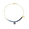 Meira T Solid 14K White Gold Diamond & Blue Sapphire Evil Eye & Blue Sapphire Beads Chain Bracelet