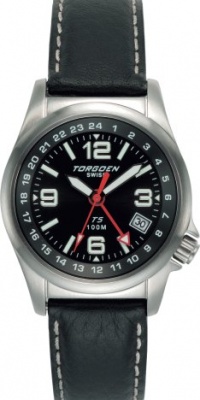 Torgoen Swiss Women's T05501 Dual-Time Zone Leather Strap Watch Torgoen Swiss Women's T05501 Dual-Time Zone Leather Strap Watch