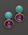 Marco Bicego 18K Yellow Gold Amethyst and Turquoise Earrings