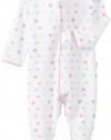 Noa Lily Baby-Girls Newborn Footie with Butterflies, White, 6 Months