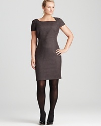 Sophisticated and simple, this Tahari Woman Plus dress lends a modern look from 9 to 5.