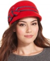 Work your look with this adorable wool felt cap from Nine West, featuring a feminine bow at the band.