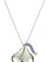 Hershey Jewelry Sterling Silver Medium Flat Back Shaped w/ diamond accent Pendant