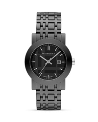 A black ceramic, check inspired link bracelet adds sleek polish to your wrist. From Burberry. Made in Switzerland. A black ceramic, check inspired link bracelet adds sleek polish to your wrist. From Burberry. Made in Switzerland.