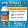 Organic Gymnema GOLD, 550mg, 90 veggie capsules (Gurmar Sugar Destroyer) (#1 Gymnema Sylvestre Leaf Extract Supplement for Sugar Cravings)