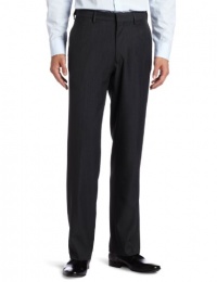 Haggar Men's Flex Gab Heather Plain Front Expandable Waistband Straight Fit Dress Pant