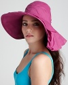 An elegant sun hat with delicate fold detail and a flexible wide brim.