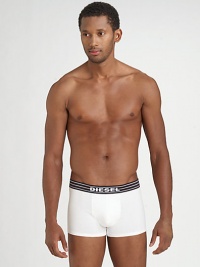 Comfortable stretch cotton with an exaggerated logo detail on the elasticized waistband. Slim fit Cotton/elastane; machine wash Imported Comfortable stretch cotton with an exaggerated logo detail on the elasticized waistband. Slim fit Cotton/elastane; machine wash Imported