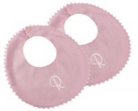 Princess Linens Garden Pique Bib, 2-pack - Baby Pink with White Rick Rack Trim-R Princess Linens Garden Pique Bib, 2-pack - Baby Pink with White Rick Rack Trim-R