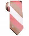 Bold bar stripes make an instant statement. Clock in to cool with this skinny tie from Penguin.