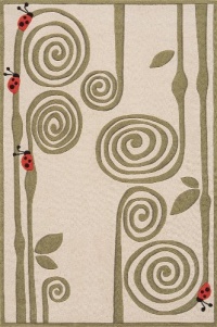 Momeni Swirly Fern Rug, Ivory, 8' x 10'