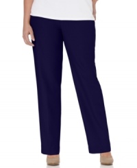 Plus size fashion that's always comfortable and easy to wear. Slip into these pull-on pants from Alfred Dunner's collection of plus size clothes. Plus size fashion that's always comfortable and easy to wear. Slip into these pull-on pants from Alfred Dunner's collection of plus size clothes.
