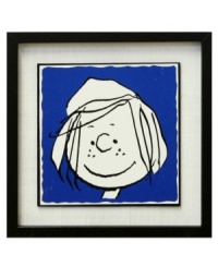 Charlie Brown's outspoken admirer, Peppermint Patty, poses for her school portrait in this framed art print for Peanuts fans. Charlie Brown's outspoken admirer, Peppermint Patty, poses for her school portrait in this framed art print for Peanuts fans.