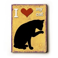 Arte House 0003-9693-25 Wooden Sign, I Love My Cat Arte House 0003-9693-25 Wooden Sign, I Love My Cat