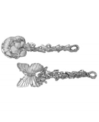 Invite fresh whimsy to the table on the wings of Butterfly salad servers. This springtime motif from Arthur Court serveware is swarming with butterflies, sculpted in gleaming aluminum--a delight for nature lovers. Invite fresh whimsy to the table on the wings of Butterfly salad servers. This springtime motif from Arthur Court serveware is swarming with butterflies, sculpted in gleaming aluminum--a delight for nature lovers.