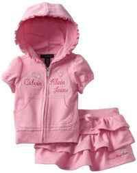 Calvin Klein Baby-Girls Infant Hooed Top With Skort, Pink, 12 Months Calvin Klein Baby-Girls Infant Hooed Top With Skort, Pink, 12 Months