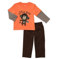 Carter's Baby Boys 3-24 Months 2 Piece Mommy's Little Man Pant Set (Orange 18 Months)