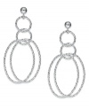 Crazy for shapes. These chic circle and oval drop earrings by Giani Bernini are crafted in sterling silver with a special sparkle cut for extra shine. Approximate drop: 2-1/4 inches.