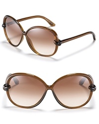 Get a round of compliments on Tom Ford's oversized sunglasses. With nose pads to help secure fit. Get a round of compliments on Tom Ford's oversized sunglasses. With nose pads to help secure fit.