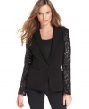 Sequined sleeves give this DKNYC blazer a party-worthy pop of panache.