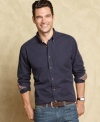 For the man that likes his wardrobe casual and regular, here's a great twill shirt by Tommy Hilfiger.
