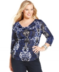 Shine on in Style&co.'s printed, metallic top. It elevates anything in your closet, from jeans to pencil skirts! Shine on in Style&co.'s printed, metallic top. It elevates anything in your closet, from jeans to pencil skirts!