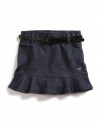 GUESS Kids Girls Knit Denim Flip Skirt with Belt, INDIGO (3T)