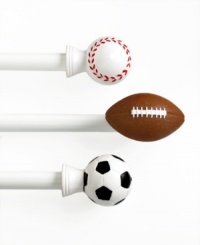Play ball! Give windows a fun look with eye-catching finials any sports fan will adore. Choose from football, baseball or soccer. Play ball! Give windows a fun look with eye-catching finials any sports fan will adore. Choose from football, baseball or soccer.