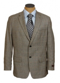 Tasso Elba Mens 2 Button Flat Front Tan Plaid Flannel Wool Cashmere Suit Tasso Elba Mens 2 Button Flat Front Tan Plaid Flannel Wool Cashmere Suit