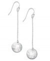 Tie it all together with Studio Silver's contemporary design. Crafted in sterling silver, earrings feature a hammered drops strung from a delicate chain. Approximate drop: 2 inches.