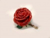 Red Rose Figurine Trinket Box set with Swarovski Crystals, Flower Stem Jewelr...