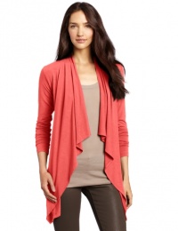 Three Dots Red Women's Long Sleeve Cardigan Three Dots Red Women's Long Sleeve Cardigan