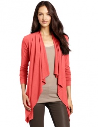 Three Dots Red Women's Long Sleeve Cardigan