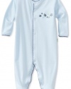 Noa Lily Baby-Boys Newborn Footie with Turtle Embroidery, Blue, Newborn