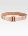 This feminine design boasts a subtle sheen and a pretty, self-covered buckle. Width, about 1¼Made in Italy