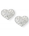 Say it with sparkle. Unwritten's heart-shaped stud earrings in crystal and sterling silver make the perfect gift for a loved one. Approximate diameter: 1/3 inch.