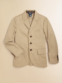 This classic three-button sport coat is rendered in season-spanning cotton chino and finished with madras plaid lining the collar for a pop of preppy color.Notched lapelLong sleeves with button cuffsSingle-breasted button-frontSingle chest patch pocketFlap patch hip pocketsInterior chest welt pocketSingle back ventCottonMachine washImported Please note: Number of buttons may vary depending on size ordered. This classic three-button sport coat is rendered in season-spanning cotton chino and finished with madras plaid lining the collar for a pop of preppy color.Notched lapelLong sleeves with button cuffsSingle-breasted button-frontSingle chest patch pocketFlap patch hip pocketsInterior chest welt pocketSingle back ventCottonMachine washImported Please note: Number of buttons may vary depending on size ordered.